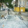 Einfahrtsbereich mit Großpflaster hergestellt