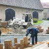 Herstellen von Hofentwässerungsrinne aus Sandstein